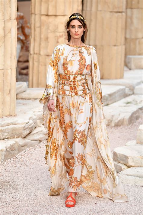 chanel leather espadrilles cruise 2018|Chanel greek goddess dress.